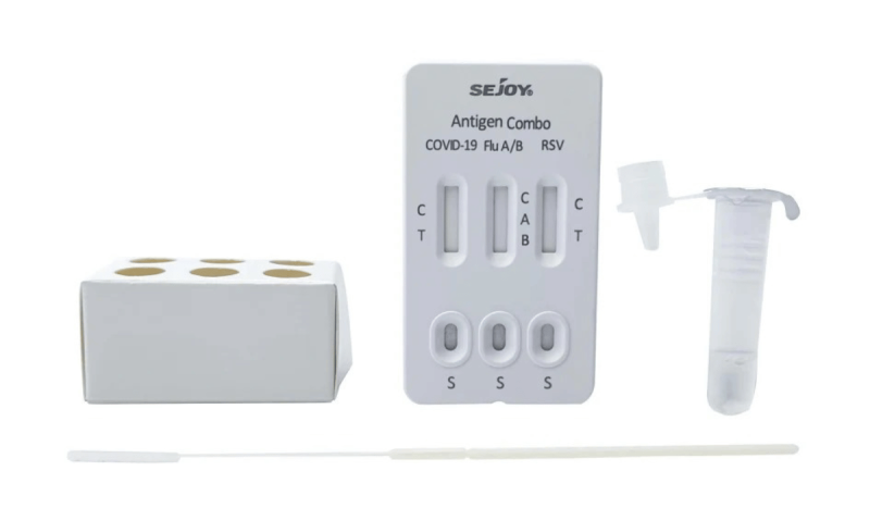 test antigénique 3 en 1 Sejoy Triple Cassette Covid/Grippe/Bronchiolite