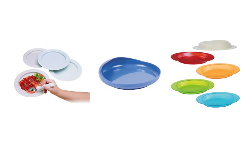 Assiettes ergonomiques avec rebords